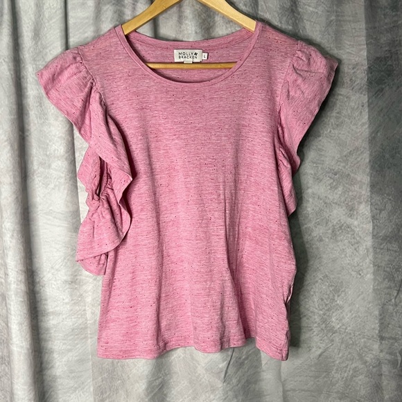 Molly Bracken Pink Ruffle Sleeve Women's Top - Large - Picture 6 of 12